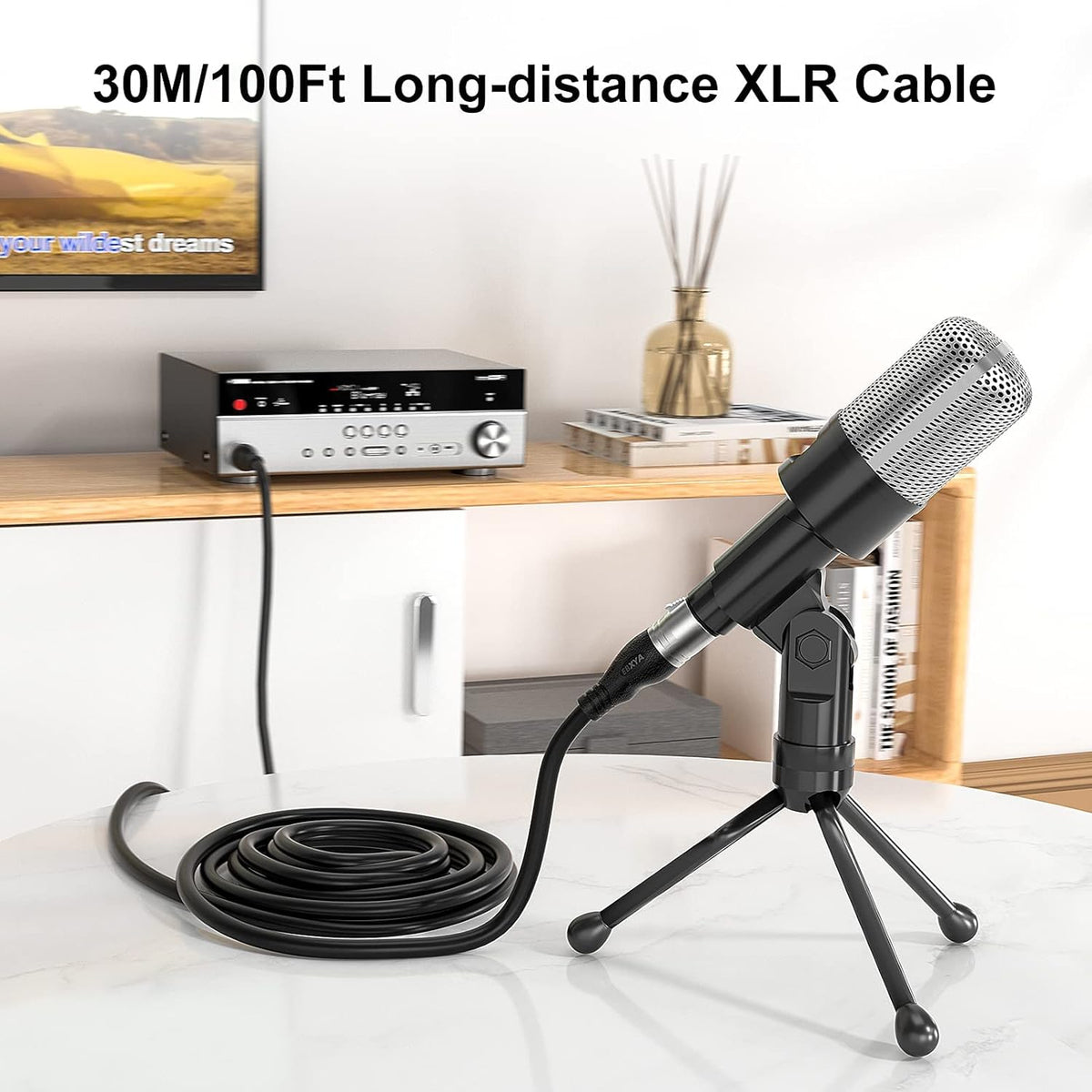 100 Ft XLR Microphone Cable, Black H451322