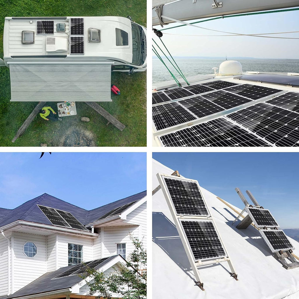 100W 12V Monocrystalline Solar Panel Kit with 30A PWM Charge Controller U26339