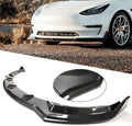 Carbon Fiber Printing Front Bumper Lower Lip Splitter Kit 3PCS D8060