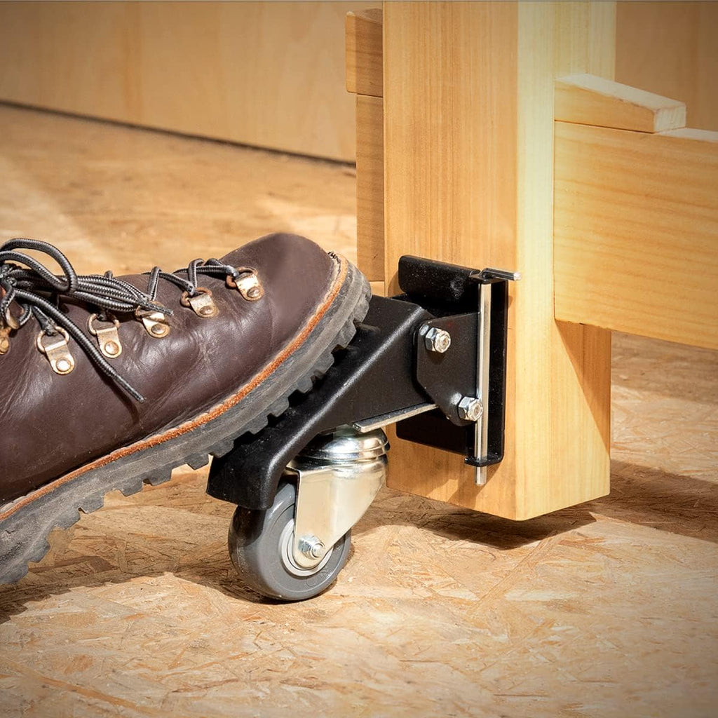 Black Workbench Casters with Quick-Release Plates, Pack of 2 U491
