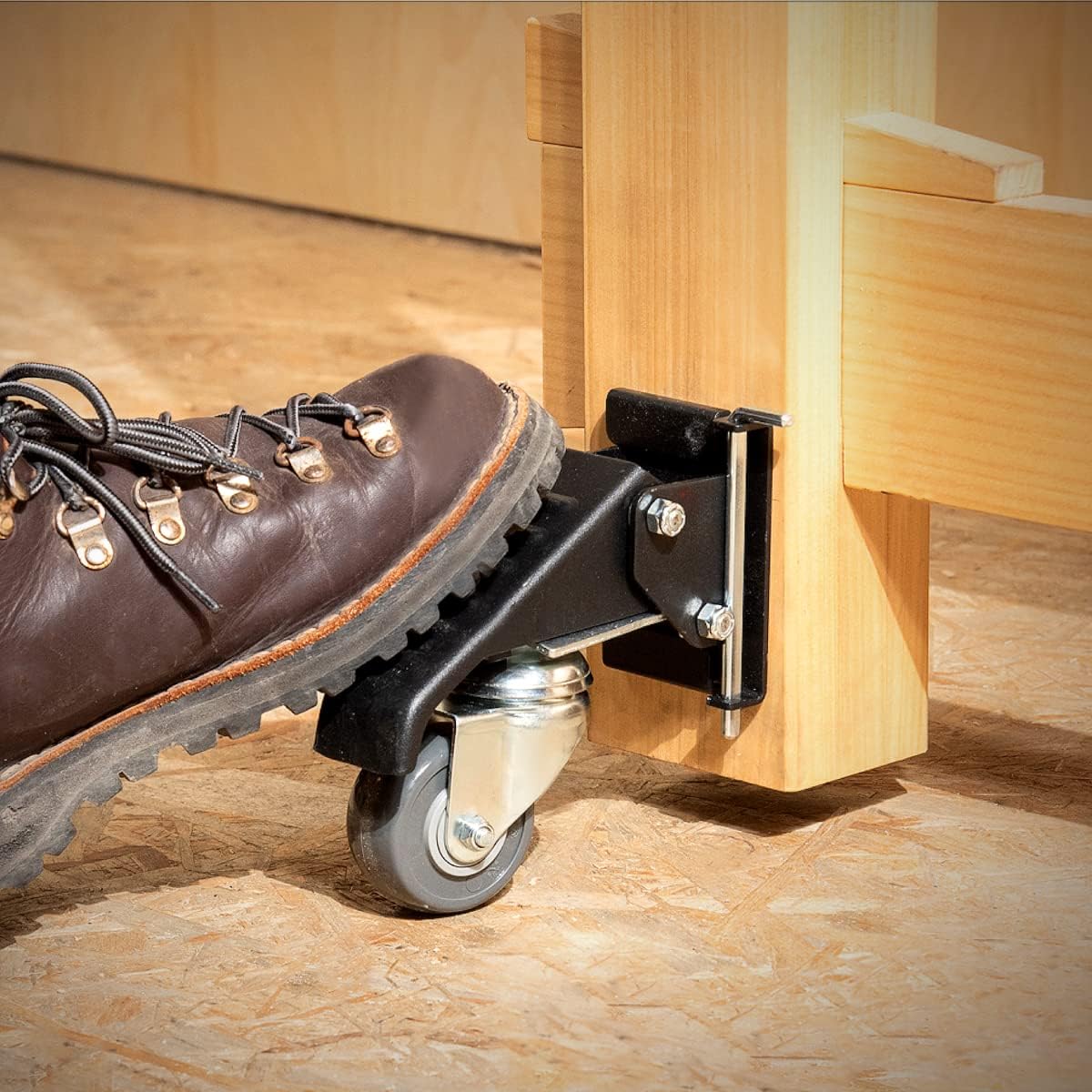Black Workbench Casters with Quick-Release Plates, Pack of 2 U491