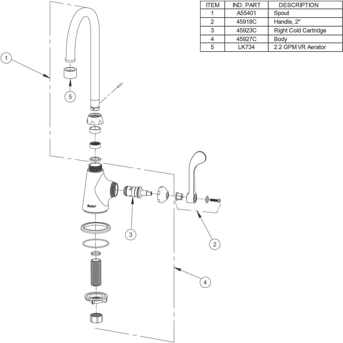 Chrome Single Handle Utility Faucet E297