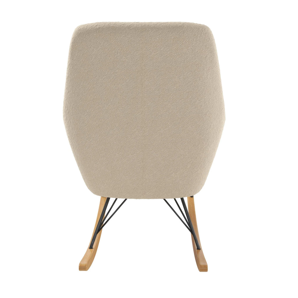 Ivory Boucle Upholstered Nursery Rocker Z204