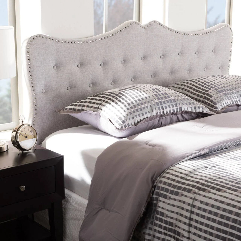 Greyish Beige Fabric Twin Headboard F621
