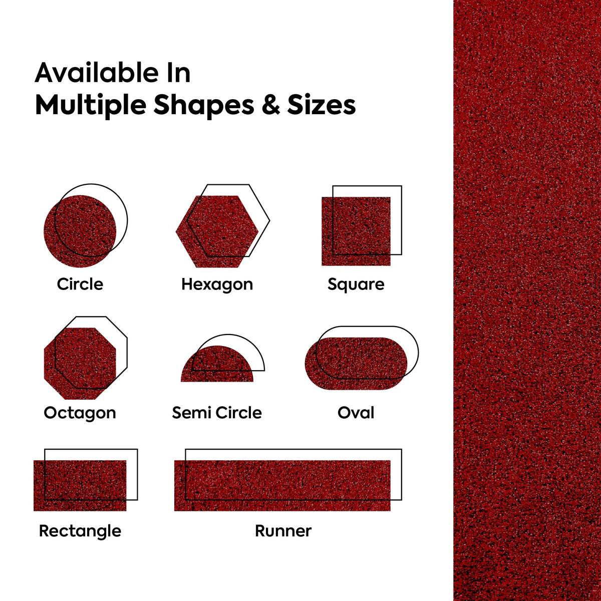 Red Plush Solid Color Runner Rug I620231
