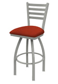 25-inch Swivel Counter Stool with Anodized Nickel Finish and Graph Poppy Seat L78187