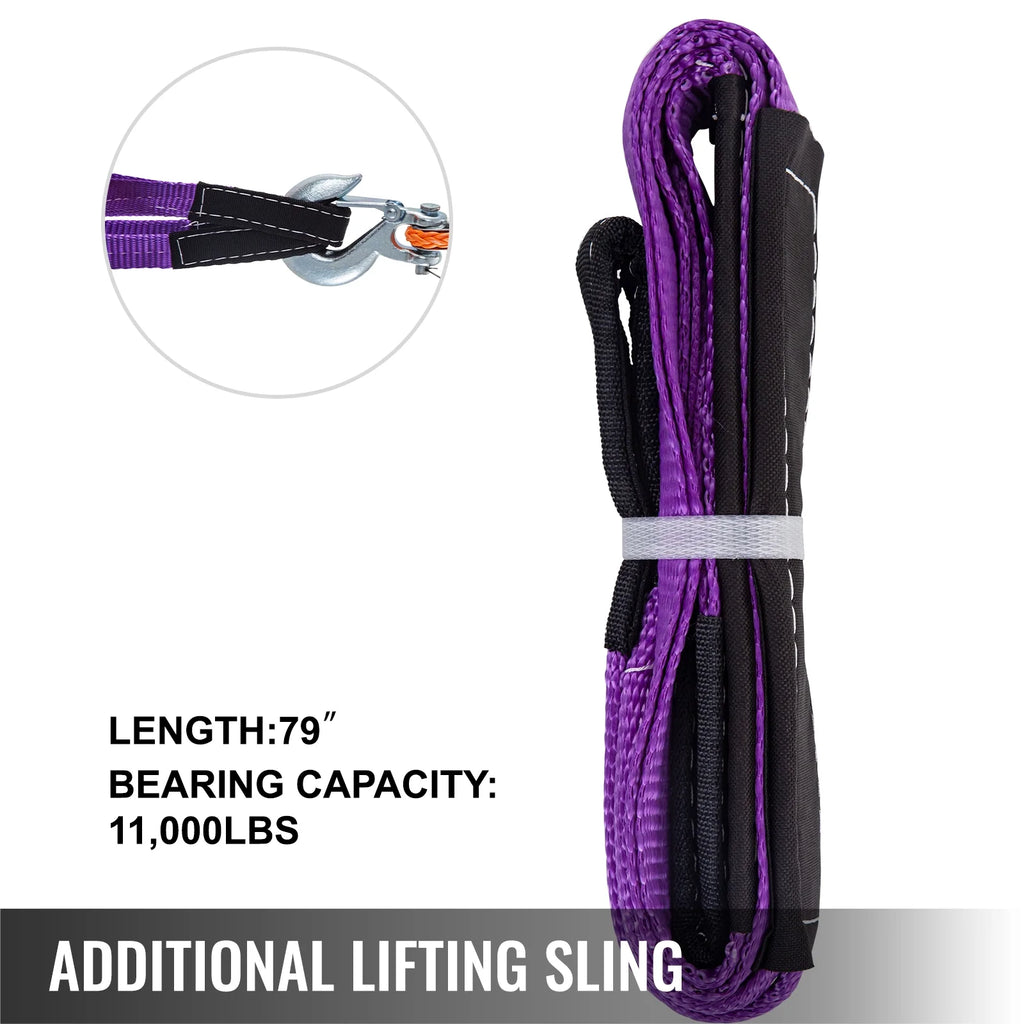 Synthetic Winch Rope Cable 3/8inch 100ft 18740lb L906