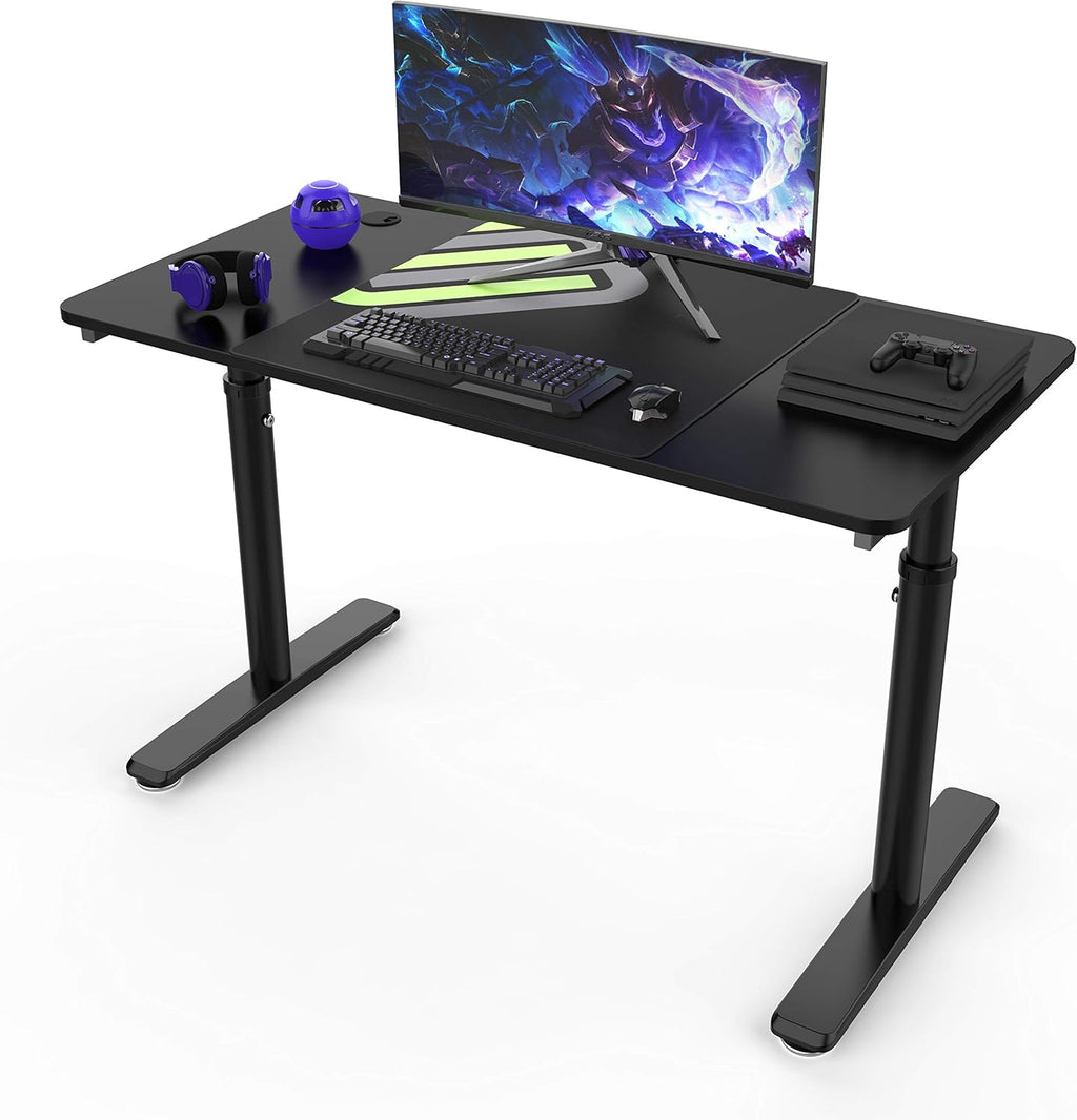 Black 60 inch Gaming Computer Desk with Carbon Fiber Surface R881