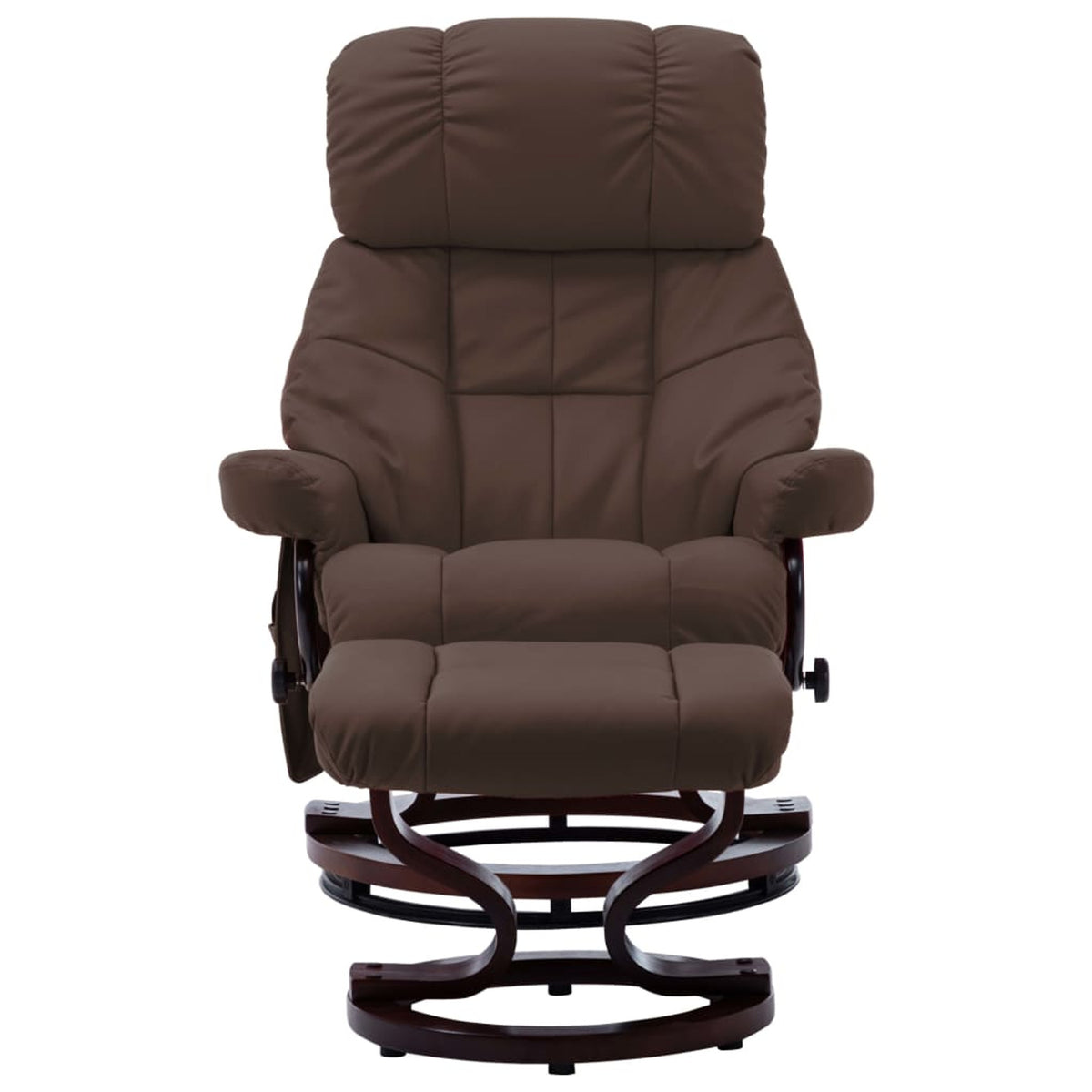 Brown Faux Leather Massage Recliner with Ottoman Z935