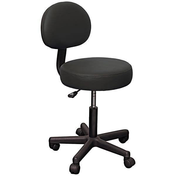 Black Massage Stool with Back S577