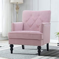 Tufted Velvet Club Chair with Wooden Legs E33902