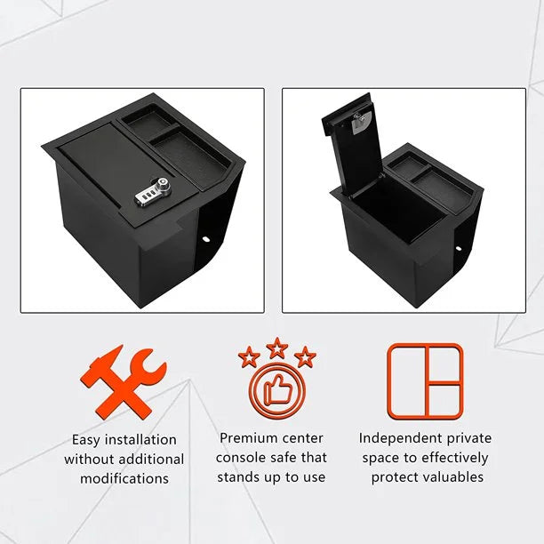 Center Console Gun Safe Storage Box Vault V42160