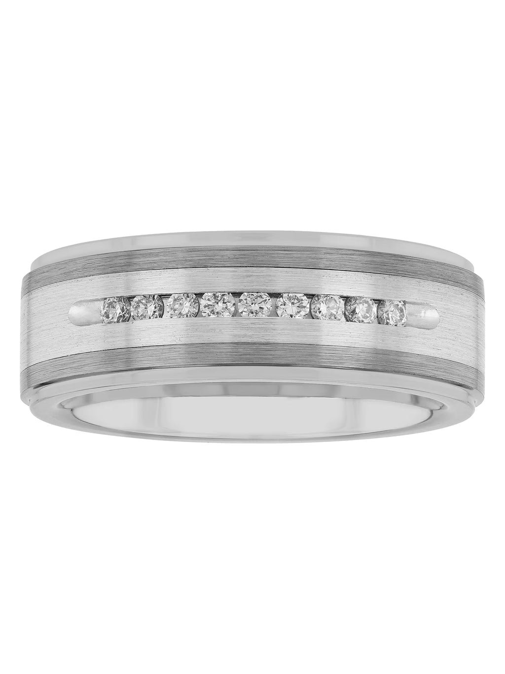 Mens Tungsten & Stainless Steel Wedding Band C220802