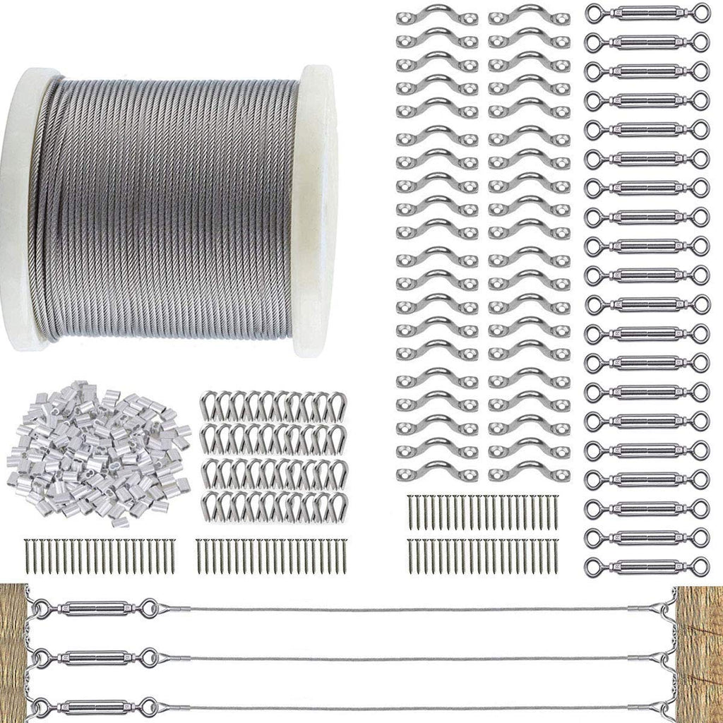 1/8 Cable Railing Kit with 200ft Wire Rope and M5 Turnbuckles R5844