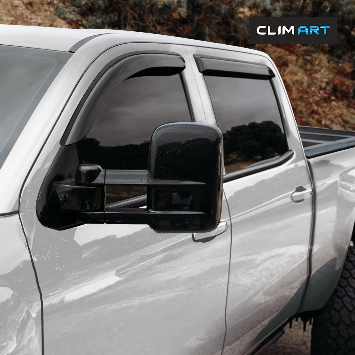 Rain Guards for Chevrolet Silverado 2014-2018 Crew Cab, Tape-on Window Deflectors, 4 pcs. F307