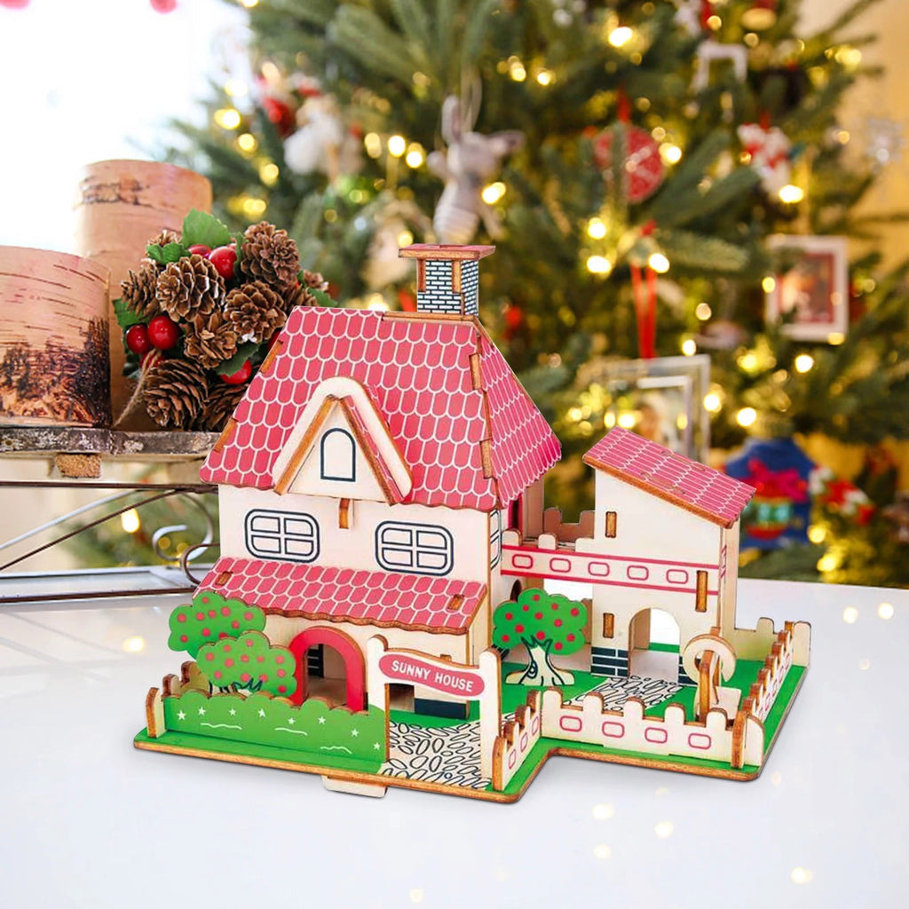 45Pcs 3D Wooden Puzzles DIY Building Model Toys E165252