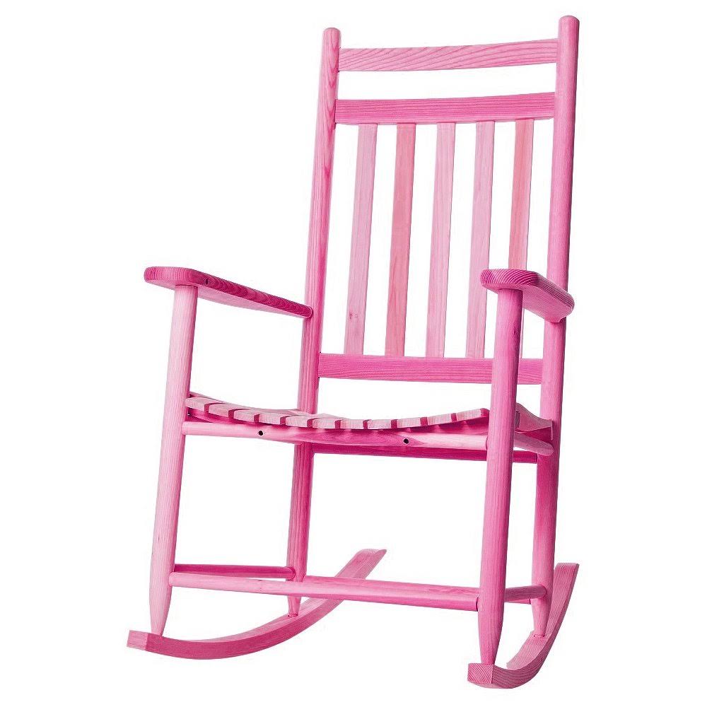 Coastal Pink Wood Rocking Chair X824