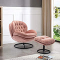 Velvet Swivel Accent Chair with Ottoman Set U78453
