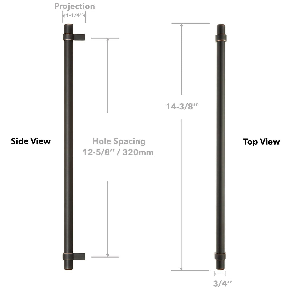 10 Pack Solid Kitchen Cabinet Bar Handle Pulls Oil Rubbed Bronze H463