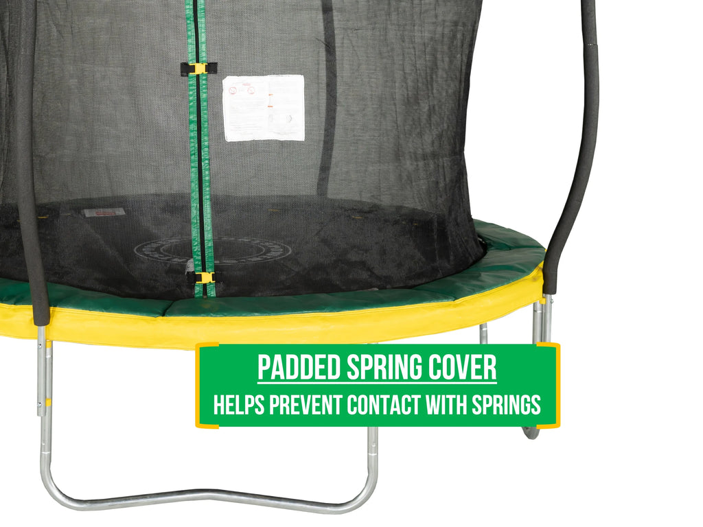 Green/Yellow Trampoline with Safety Enclosure E697