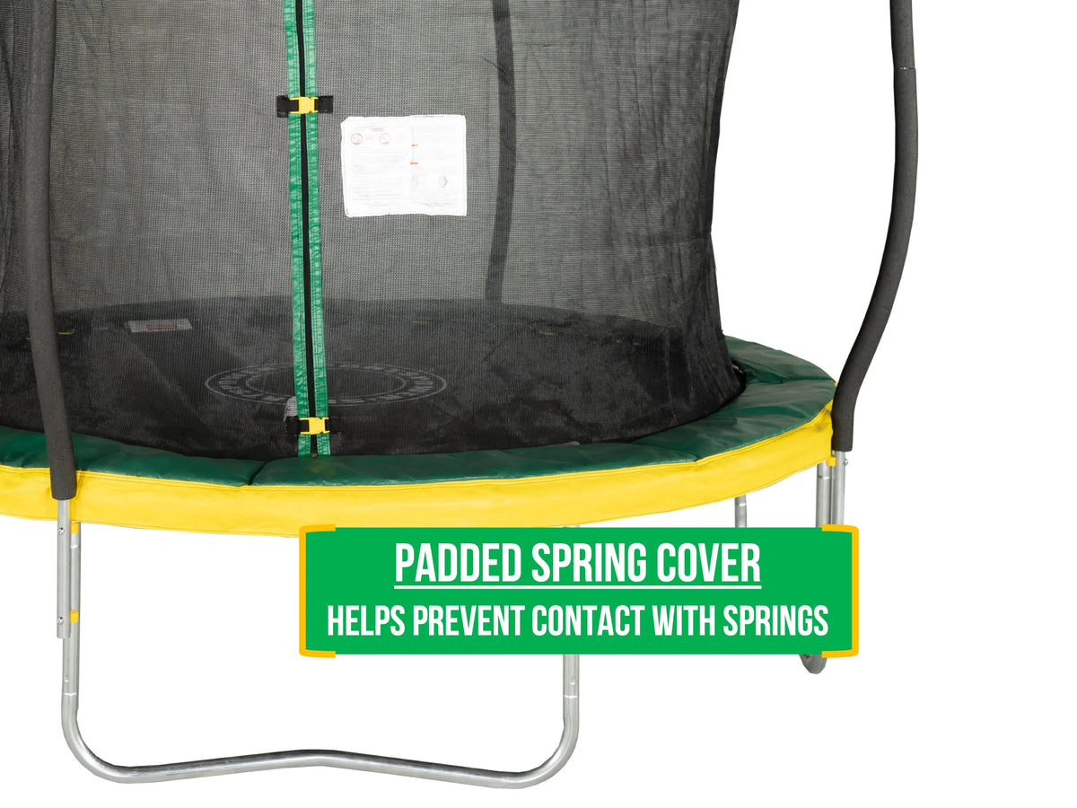 Green/Yellow Trampoline with Safety Enclosure E697