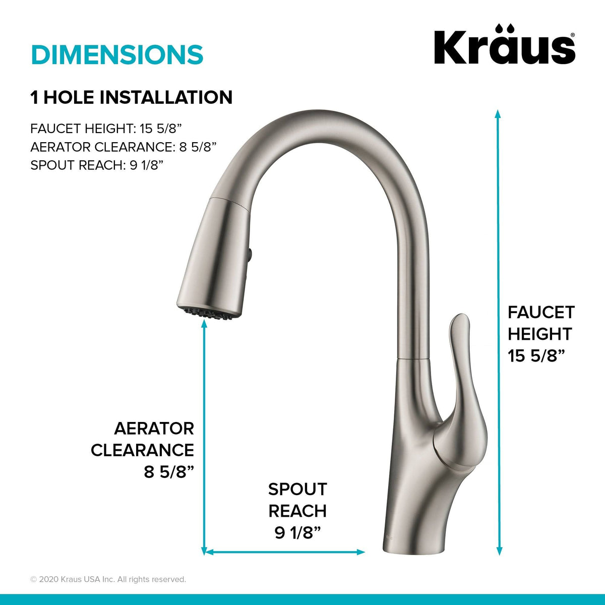 Stainless Steel Single Handle Pull-Down Kitchen Faucet I9370