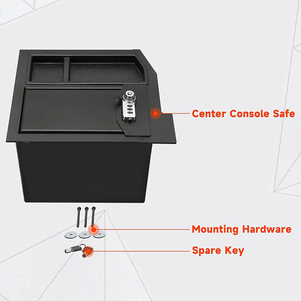 Center Console Gun Safe Storage Box Vault V42160
