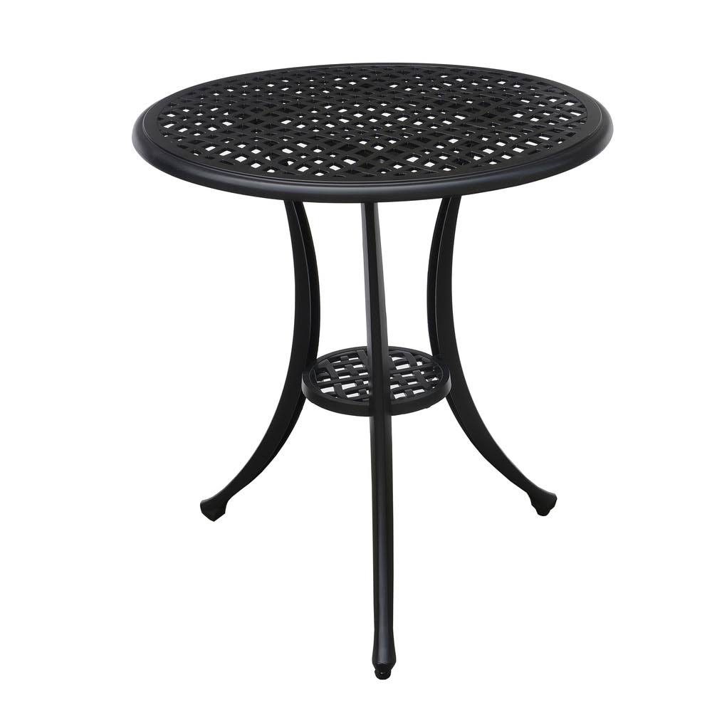 Black 3-Piece Aluminum Bistro Table Set J877339