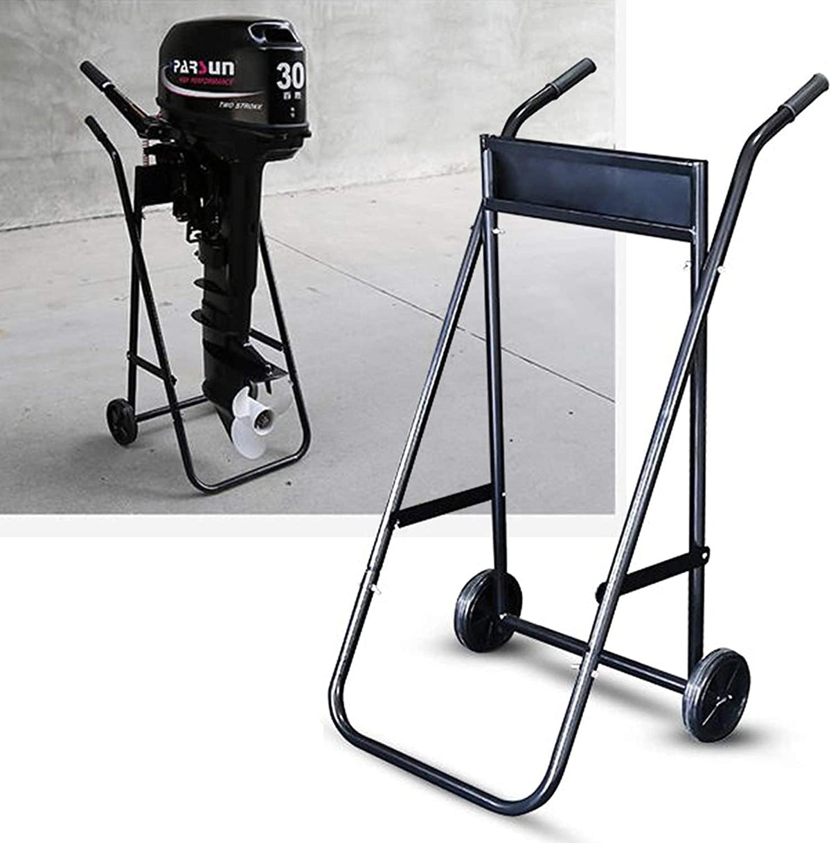 Foldable Outboard Motor Trolley Stand, Heavy-Duty, UP-to 70KG T3156