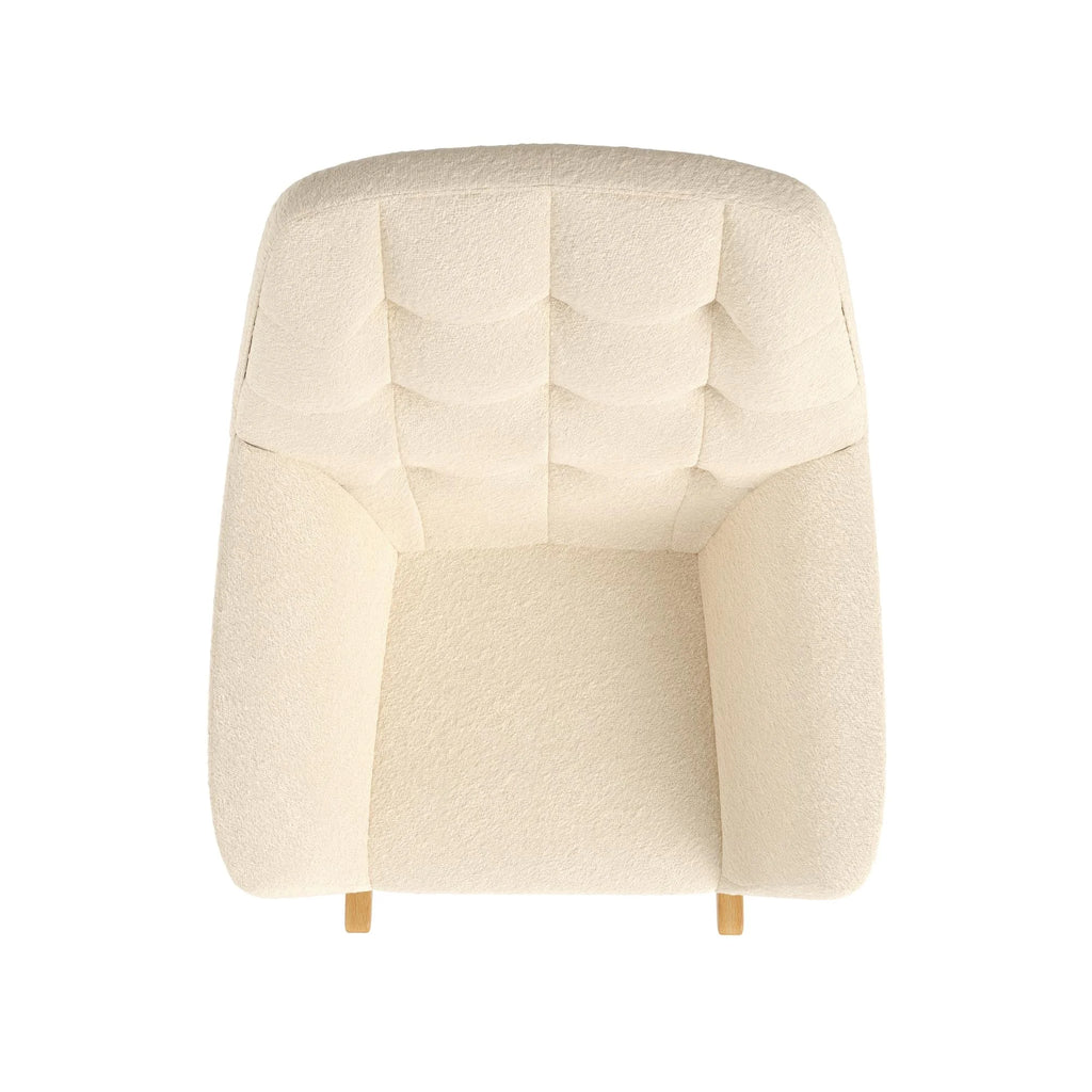 Ivory Boucle Upholstered Nursery Rocker Z204