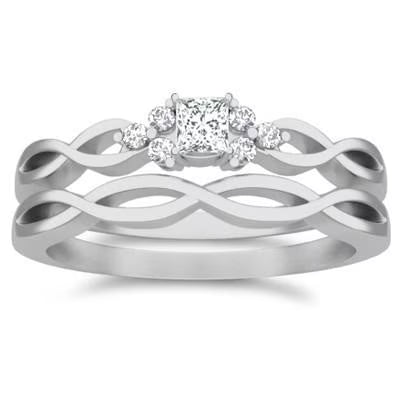 1.50 Carat Princess Cut Moissanite Ring Set on 10k Gold H6423