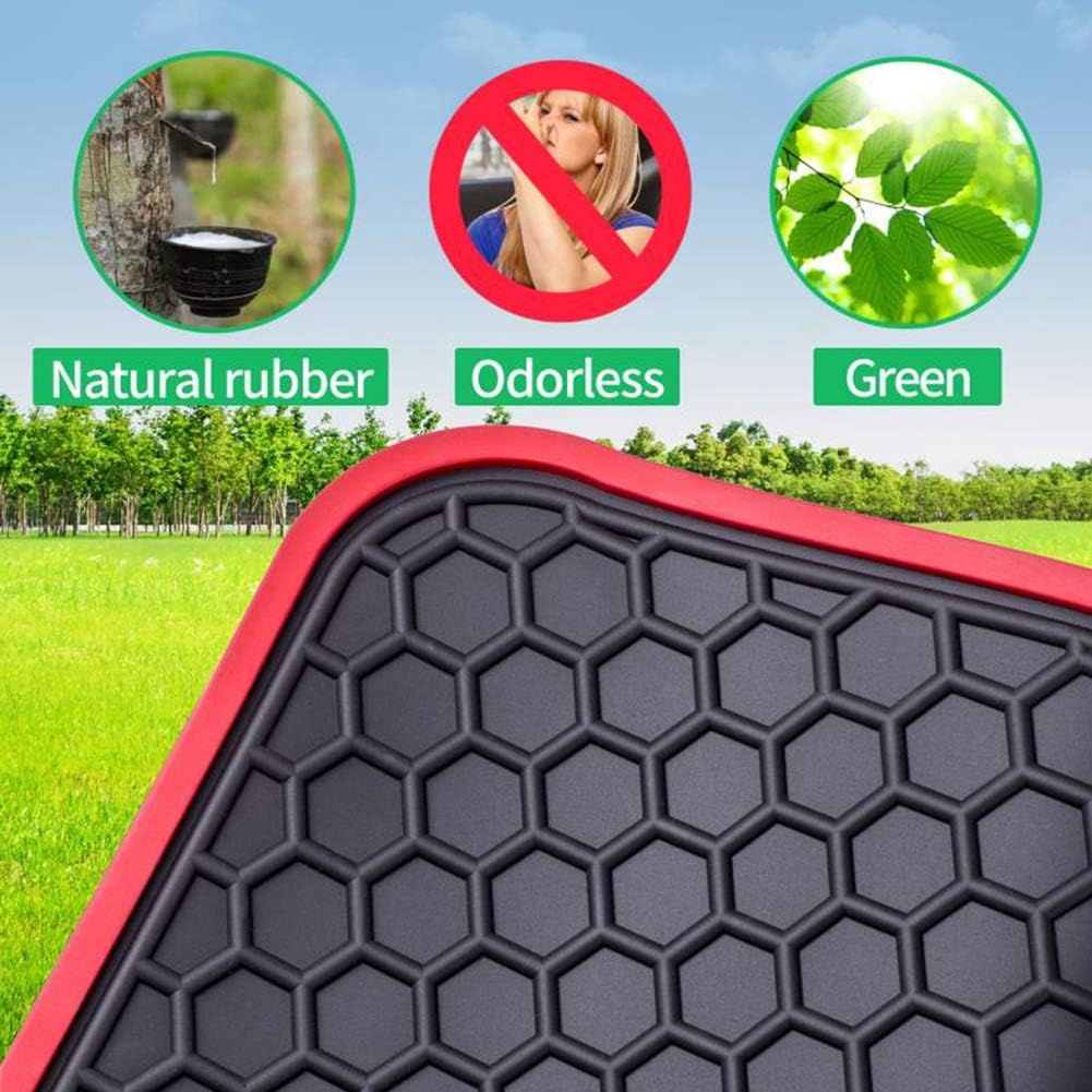 Black 3 Rows Rubber Car Floor Mats Y206625