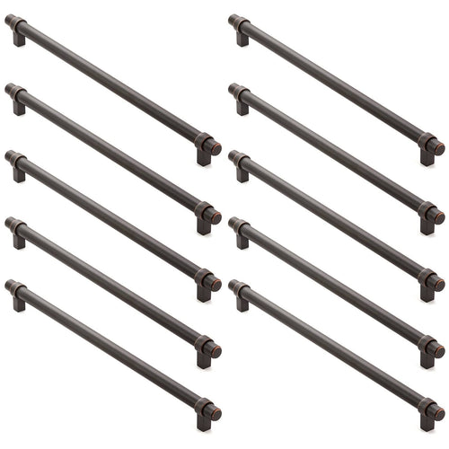 10 Pack Solid Kitchen Cabinet Bar Handle Pulls Oil Rubbed Bronze H463