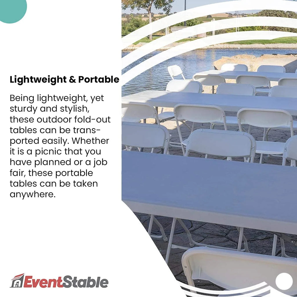 Plastic Folding Table 8' x 30'' 10-Pack D831