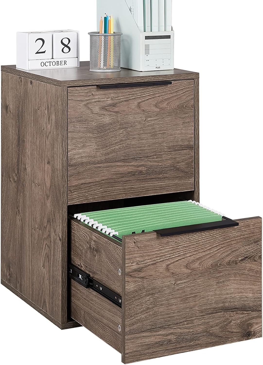 Gray 2 Drawer Wood File Cabinet O4112