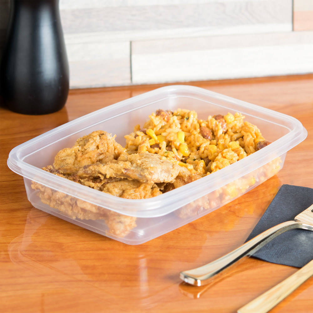 24 oz Clear Rectangular Microwaveable Container K258
