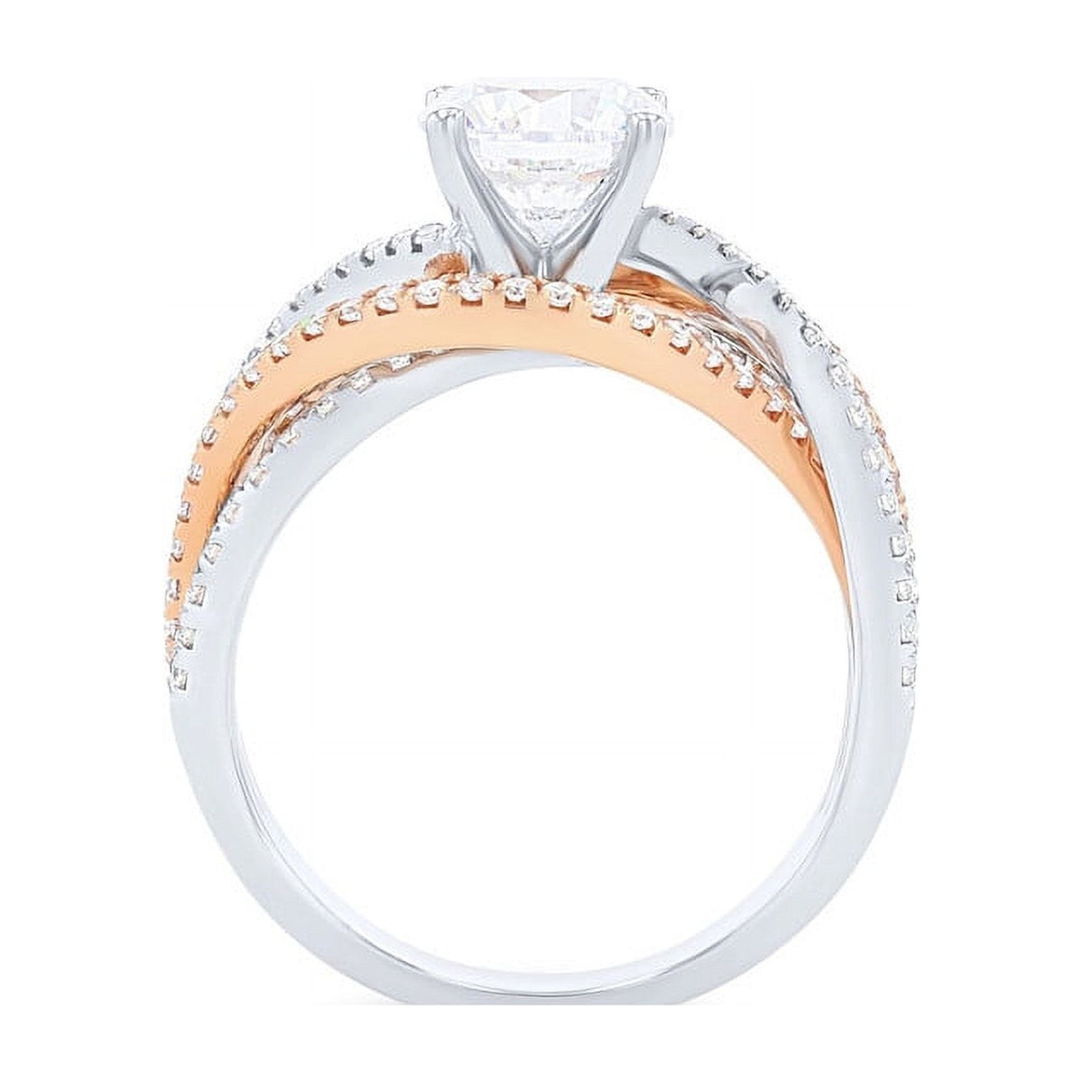 14K White Gold Solitaire Ring with Accents L216606