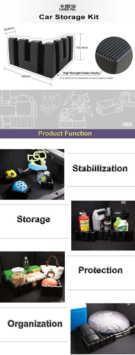 Set of 4 Car Trunk Storage Organizer Blocks H840959