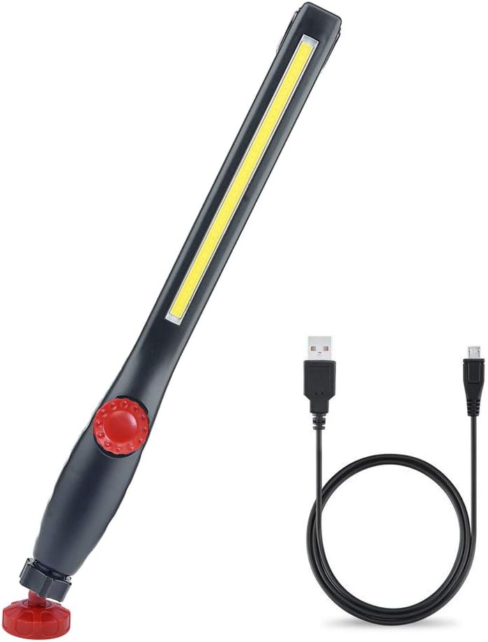 Yellow Rechargeable COB LED Work Light with Magnetic Plate and Hook W767