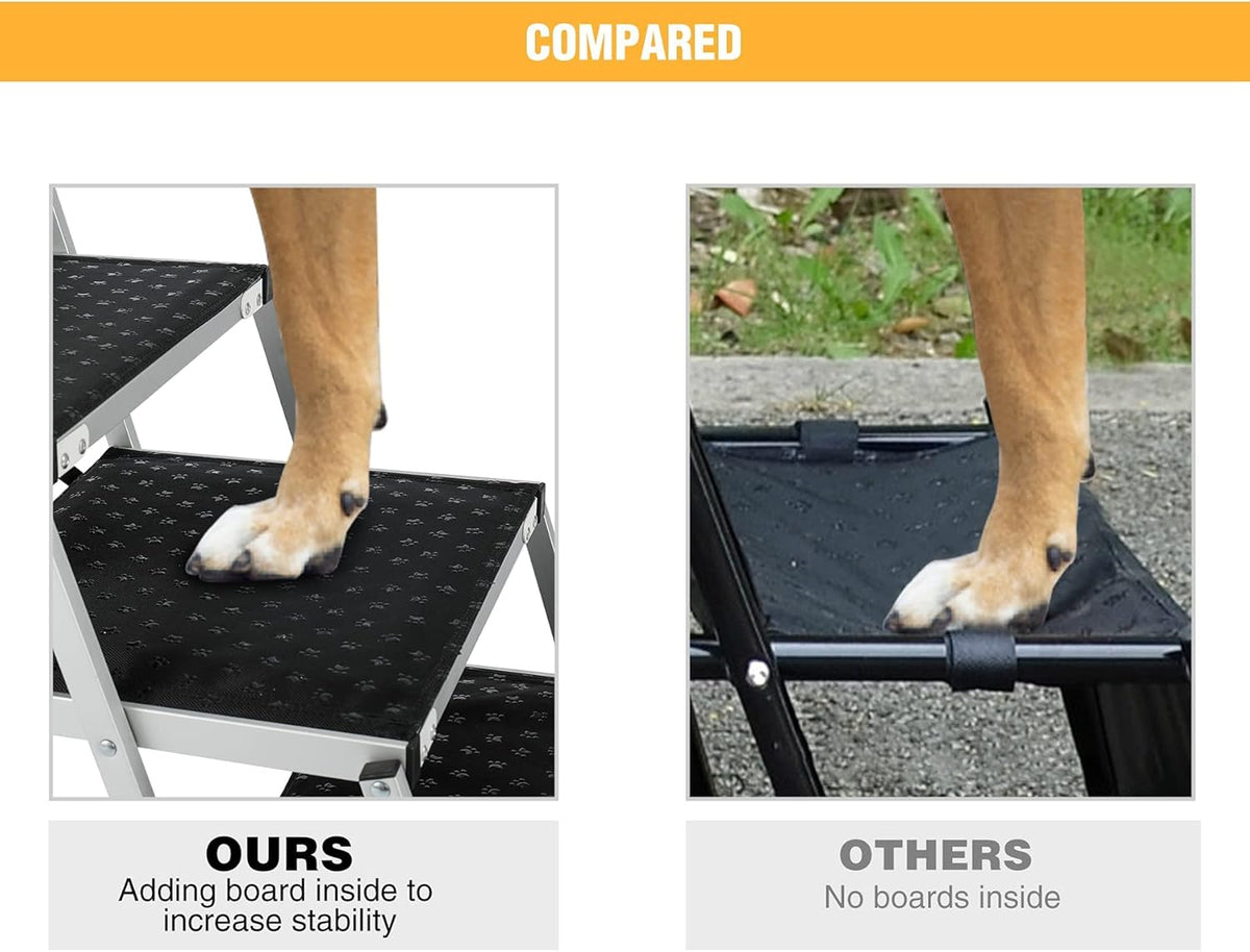 Foldable Aluminum 4 Steps Dog Stairs Pack of 2 M254461