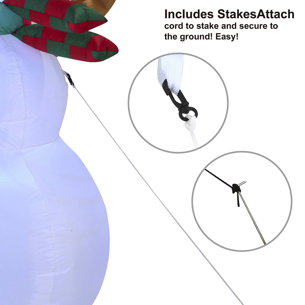 6 ft Tall Christmas Inflatable Snowman with Build-in LEDs V1322