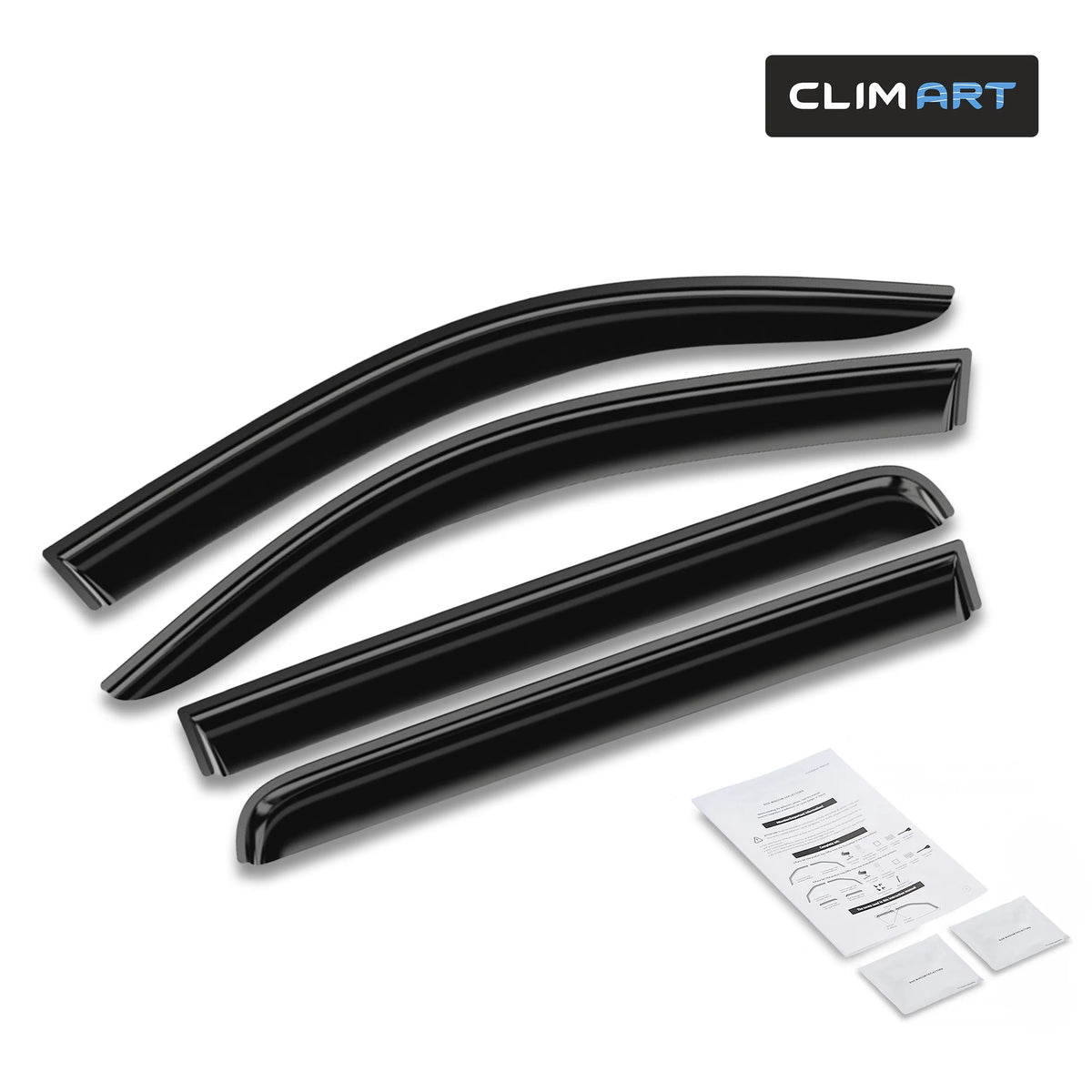 Rain Guards for Chevrolet Silverado 2014-2018 Crew Cab, Tape-on Window Deflectors, 4 pcs. F307