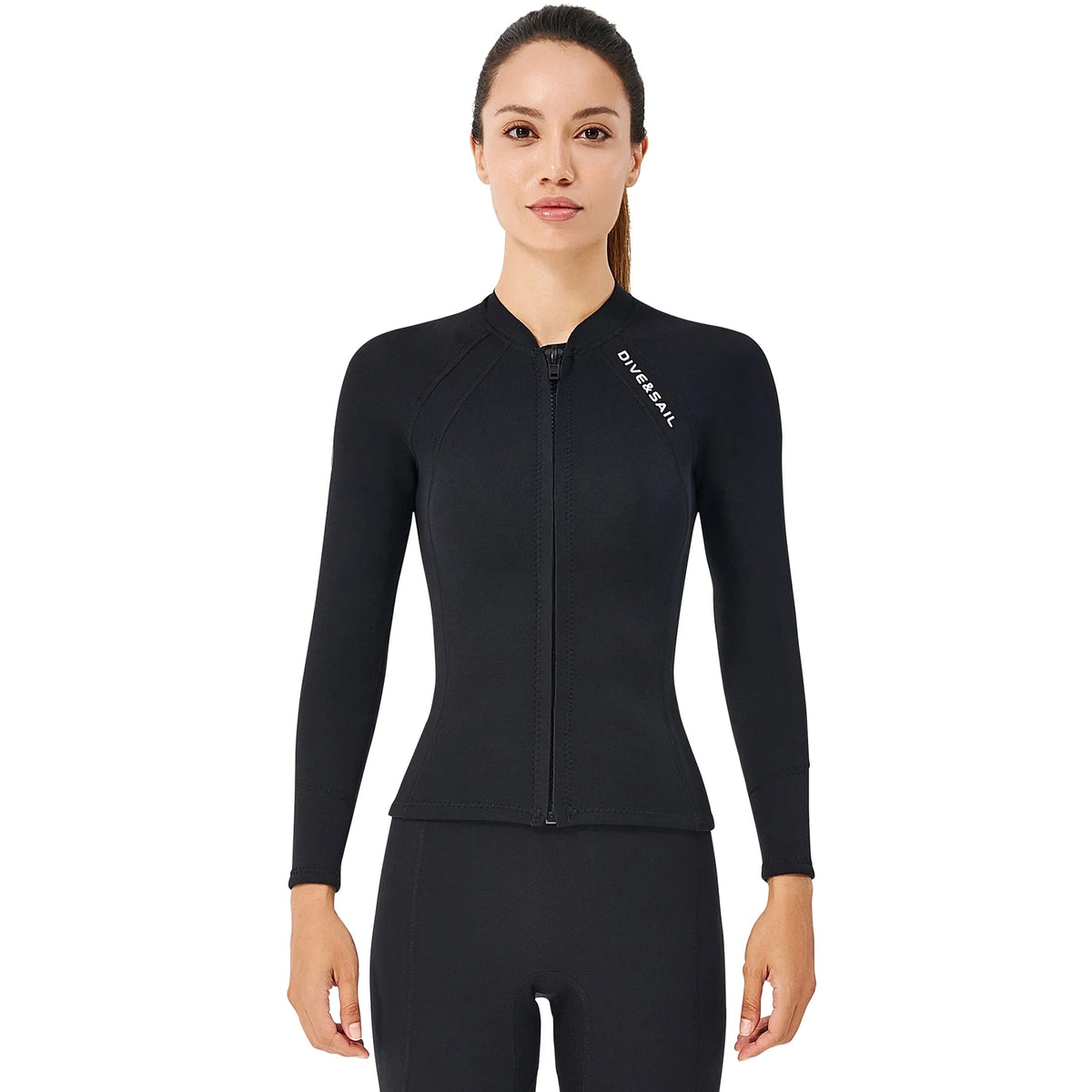 2mm Neoprene Front Zipper Wetsuits Jacket Long Sleeves C75900