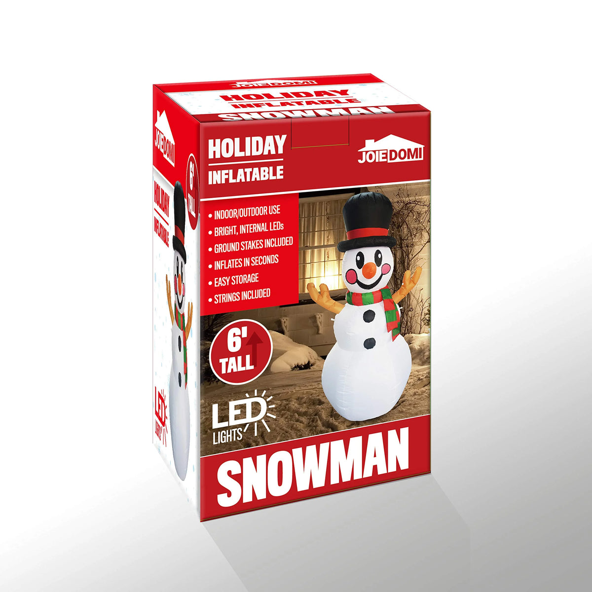 6 ft Tall Christmas Inflatable Snowman with Build-in LEDs V1322