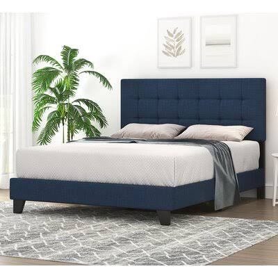 Tufted Bed Queen Blue D9516