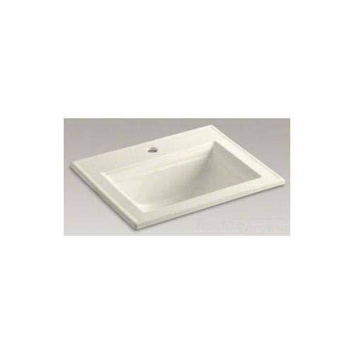 Biscuit Drop-in Bathroom Sink with Single Faucet Hole H34655