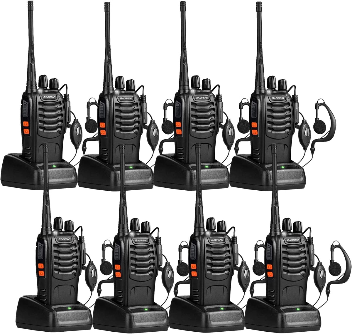 UHF Handheld Rechargeable Walkie Talkies Pack of 2 with Earpiece W841907