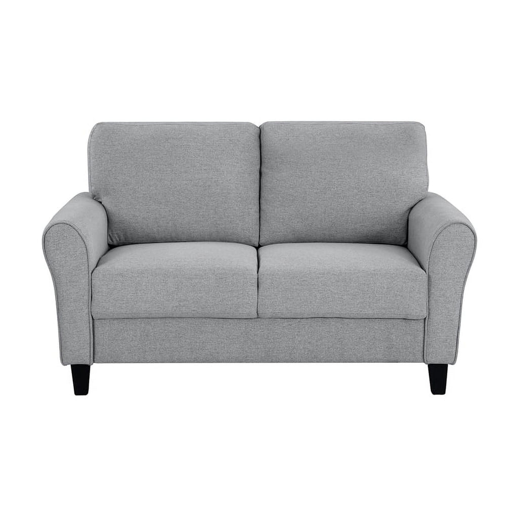 Textured Fabric 2-Piece Upholstered Sofa Set in Dark Gray I45987