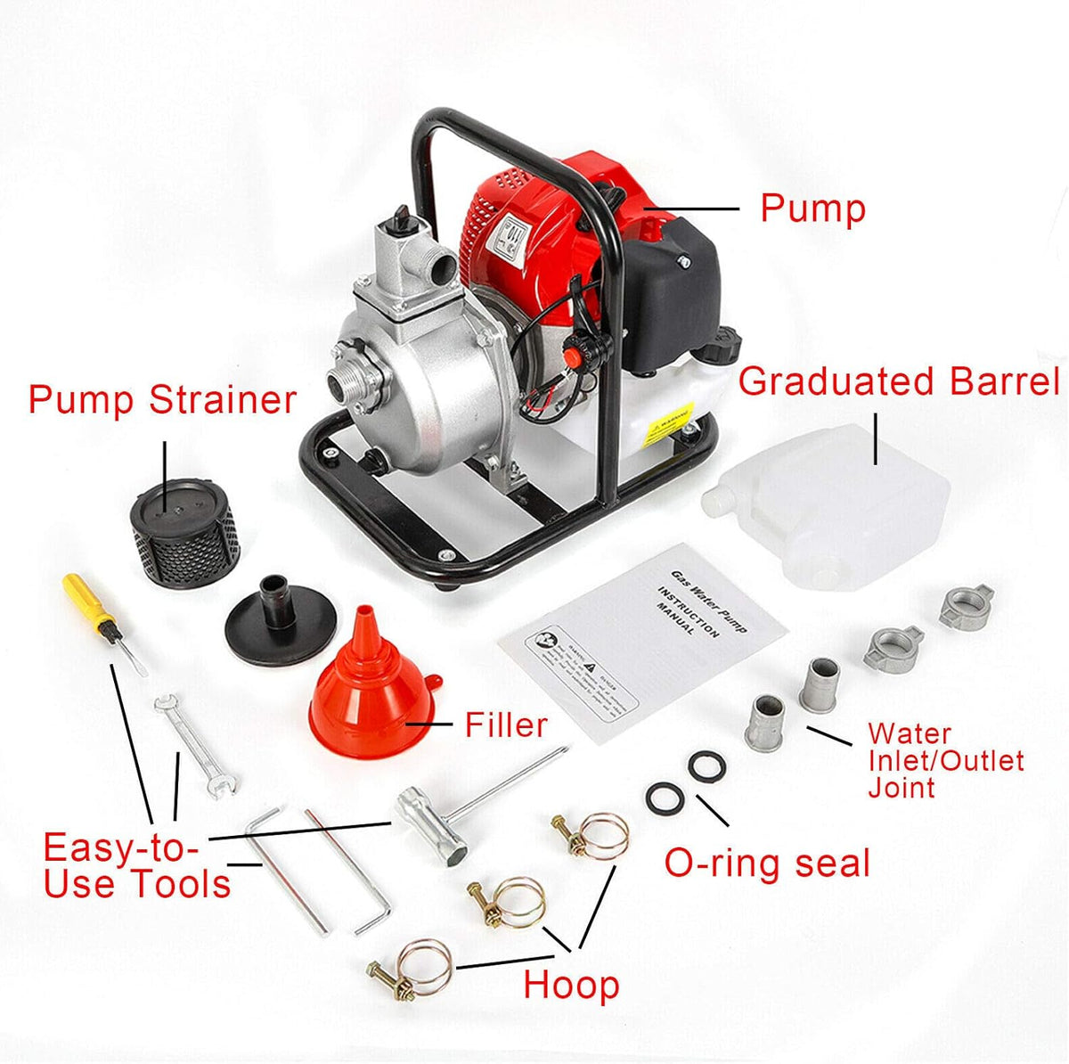 1 Inch 2 Stroke 1.7HP Petrol Water Transfer Pump H6078