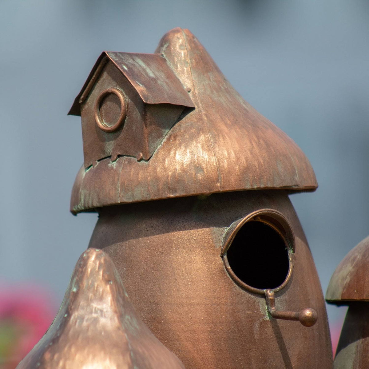 Copper Triple Bird House Stake N7554